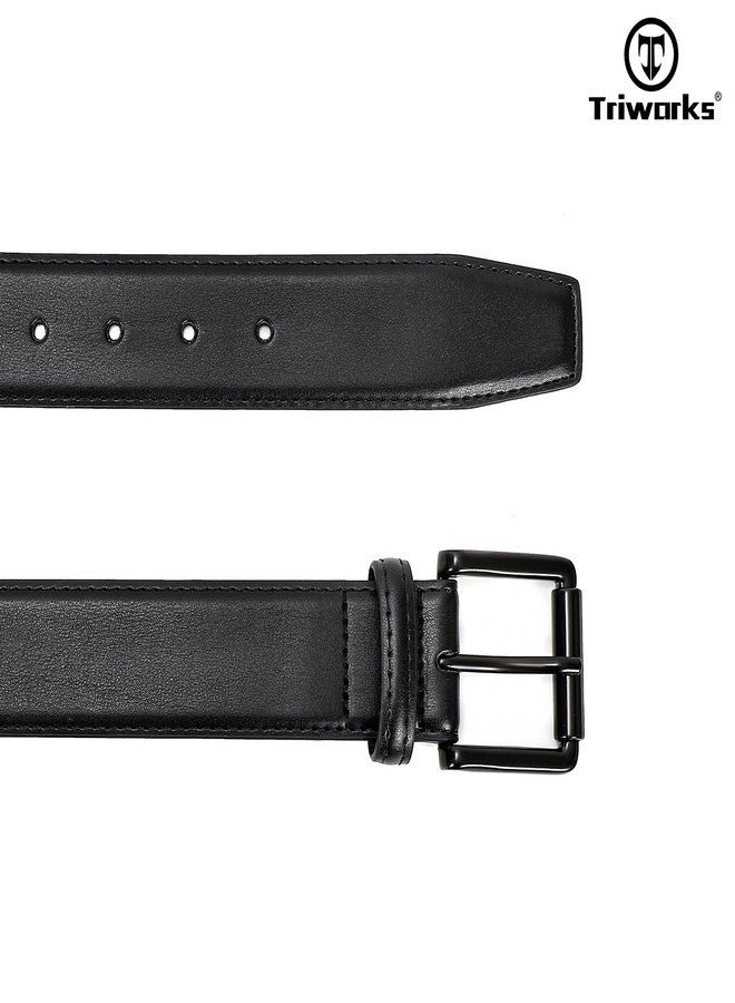 TRIWORKS Men Leather Belt Mens Dress Belt Pin Buckle for Jeans Pants Casual - Image 4